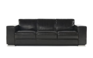 Black stylish couch on isolated white background